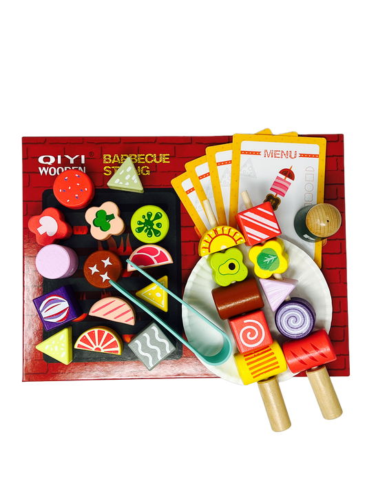 Wooden Night Market BBQ Skewer Play Set