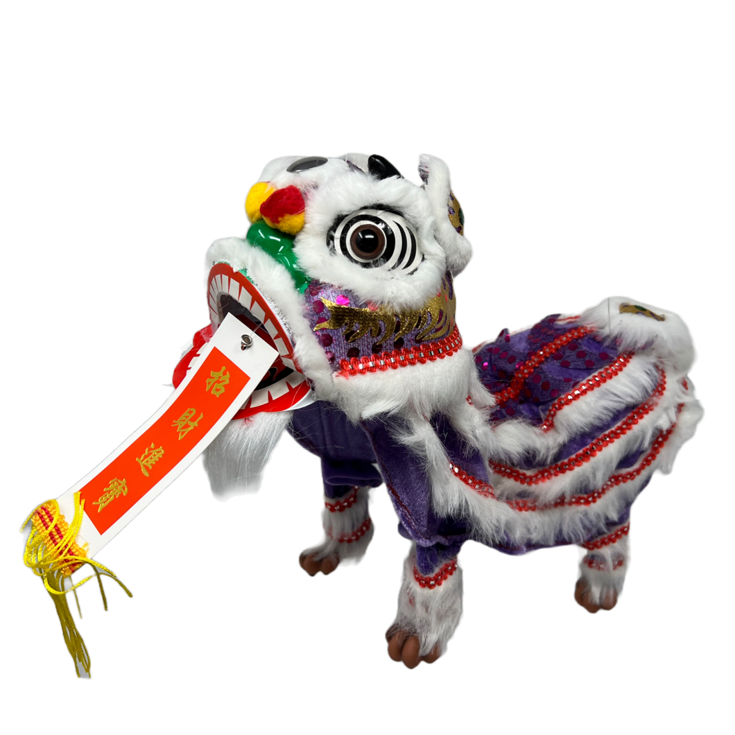 Lion Dance Marionette Puppet - Purple/White
