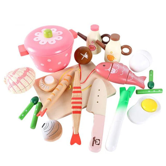 deluxe wooden hot pot set tiny sponge